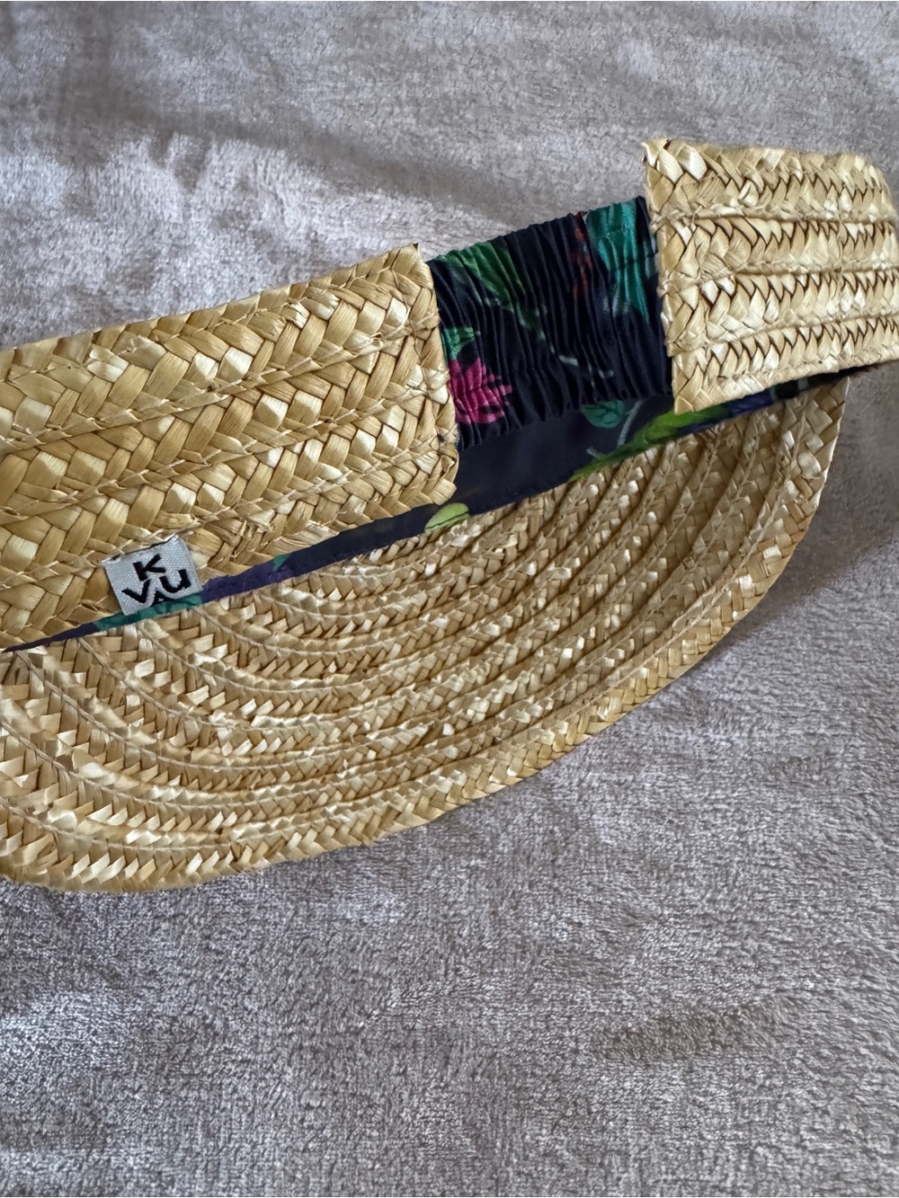 KAVU Palm Playa Visor Straw Hat Coastal Beach Tropical Hat - Picture 3 of 5